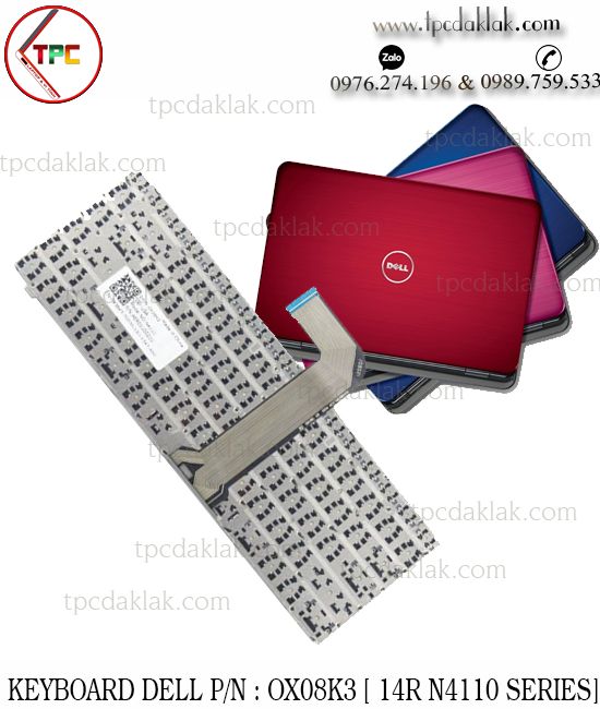 Bàn phím Laptop Dell Latitude 3330 | Keyboard For Laptop Dell Latitude 3330 ( OX08K3 , PVDG3,  X38K3 )